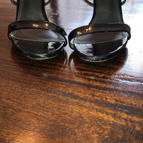Sexy Black patent Strappy Heel Sandals - Picture 6 of 7